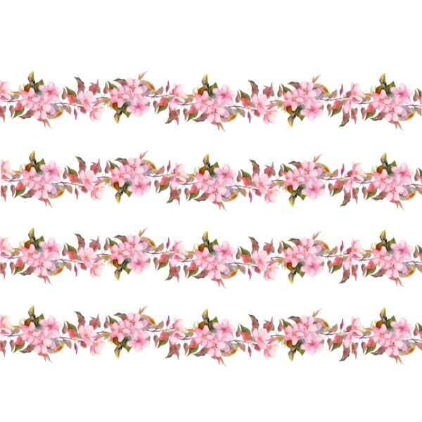 Pink Flower Heat Transfer Strip Patch