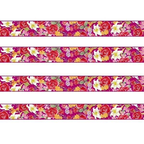 Flower Heat Transfer Strip Patch