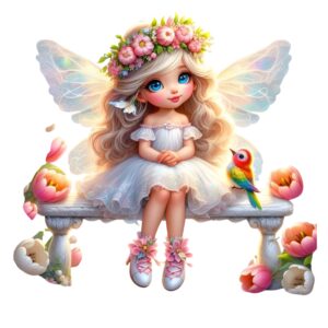 White Doll Heat Transfer Patch