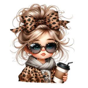 Coffee Doll Heat Transfer Patch