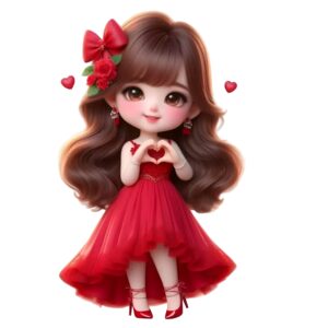 Red Doll Heat Transfer Patch for Girl