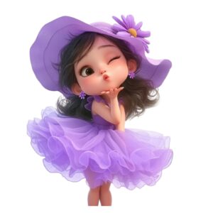 Purple Doll Heat Transfer Patch