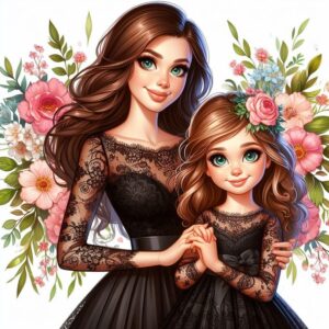 Mother & Daughter Heat Transfer Patch