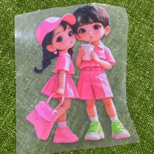 Kids Couple Heat Transfer Patch