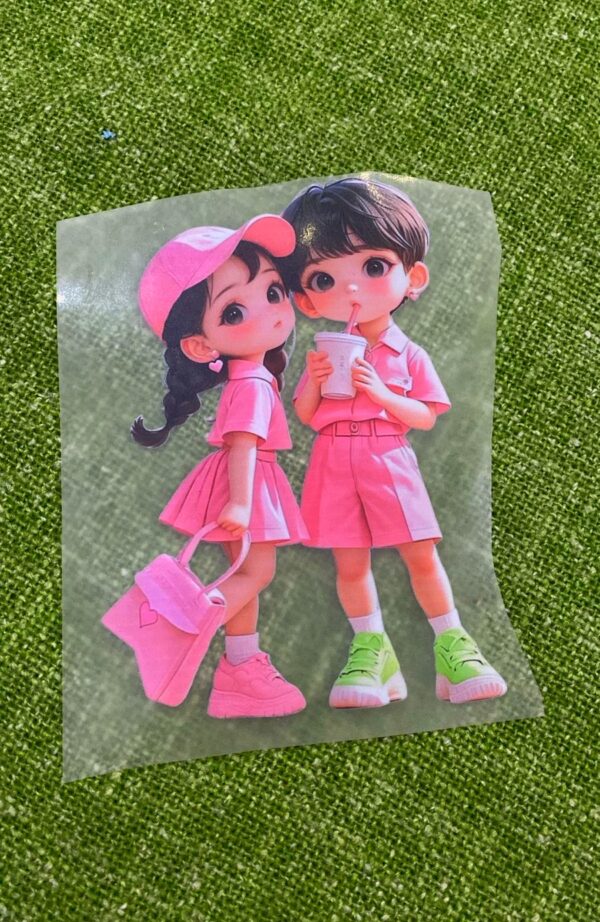 Kids Couple Heat Transfer Patch