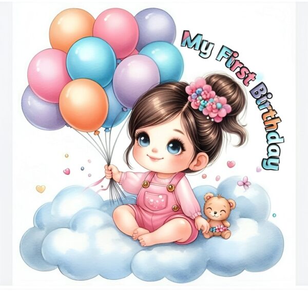 My Frist Birthday Patch for Girls