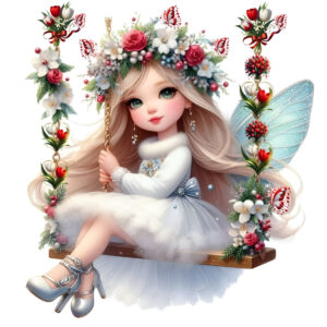 White Doll Heat Transfer Patch
