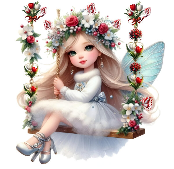 White Doll Heat Transfer Patch