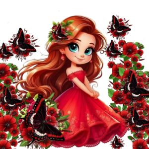 Red Beautiful Doll Heat Transfer Patch