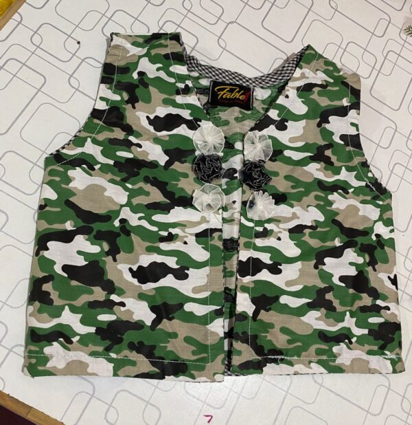 Army Print Jacket For Girl