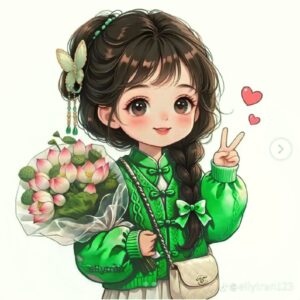 Cute Doll Heat Transfer Patch for 14 August