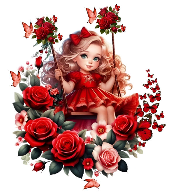 Red Doll Heat Transfer Patch
