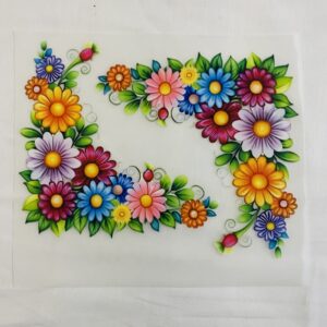 Corner Flower Heat Transfer Patch