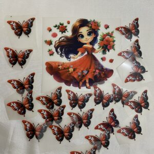 Best Butterfly & Doll Deal Heat Transfer Patch