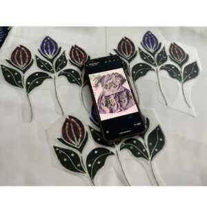 Flower Set Heat Transfer Patch