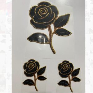 Black Flower Deal Heat Transfer Patch
